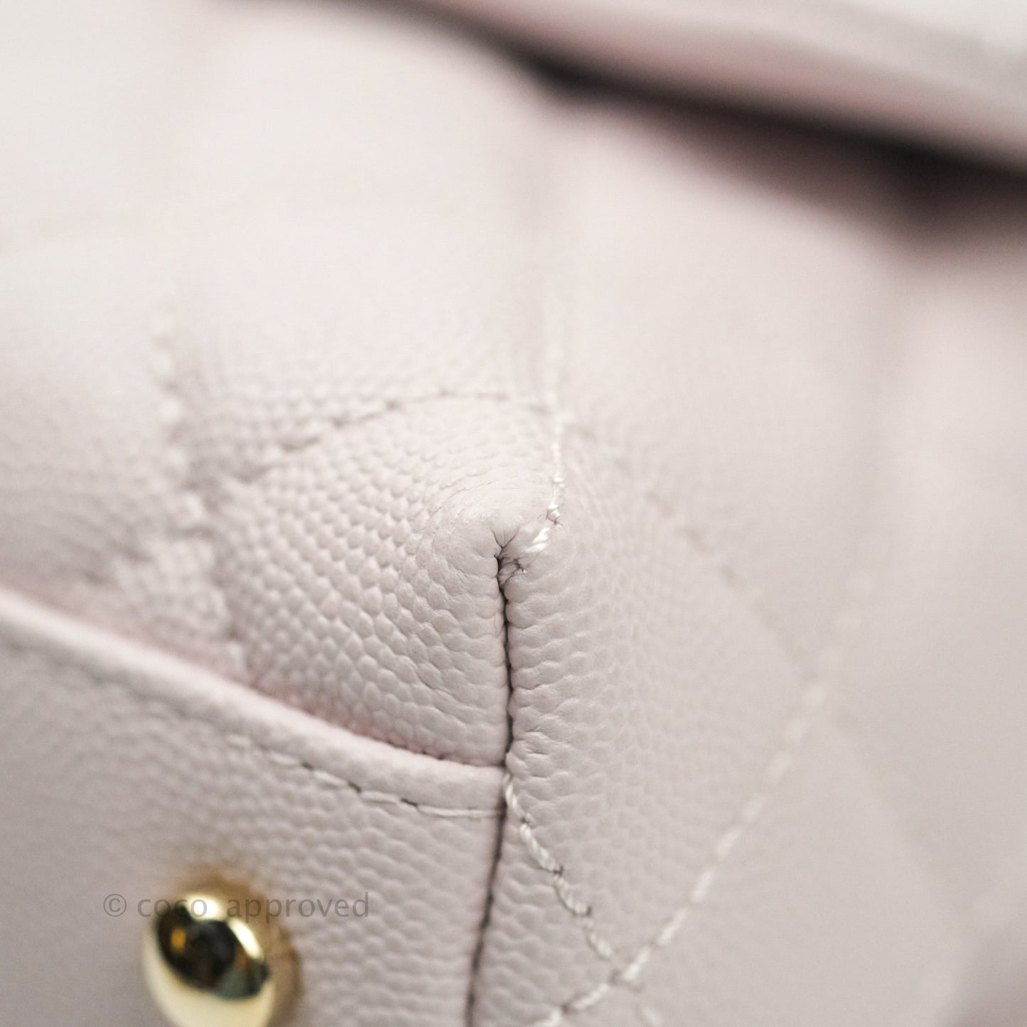 Chanel Small Coco Handle Quilted Lilac Caviar Gold Hardware