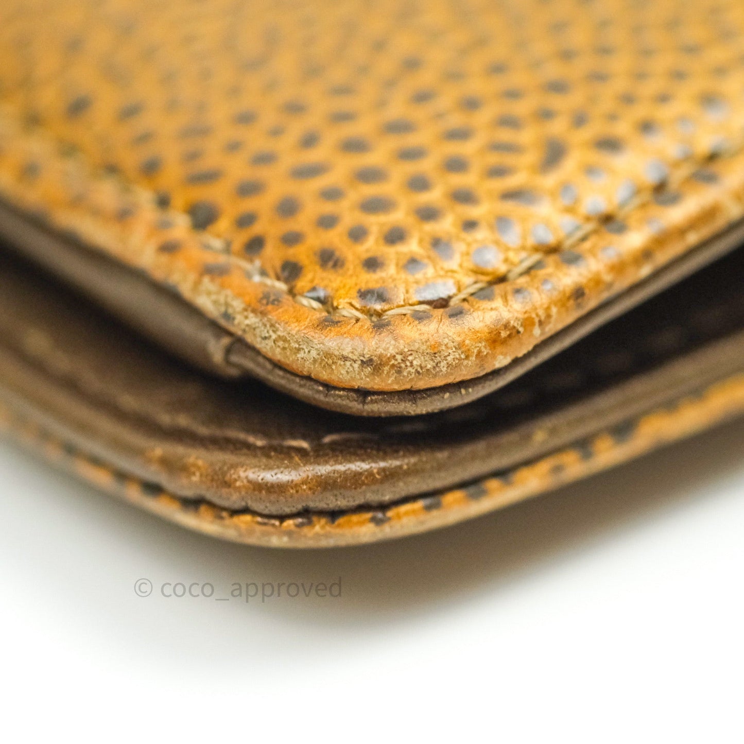 Chanel Leather Quilted Yen Wallet Gold Grained Calfskin