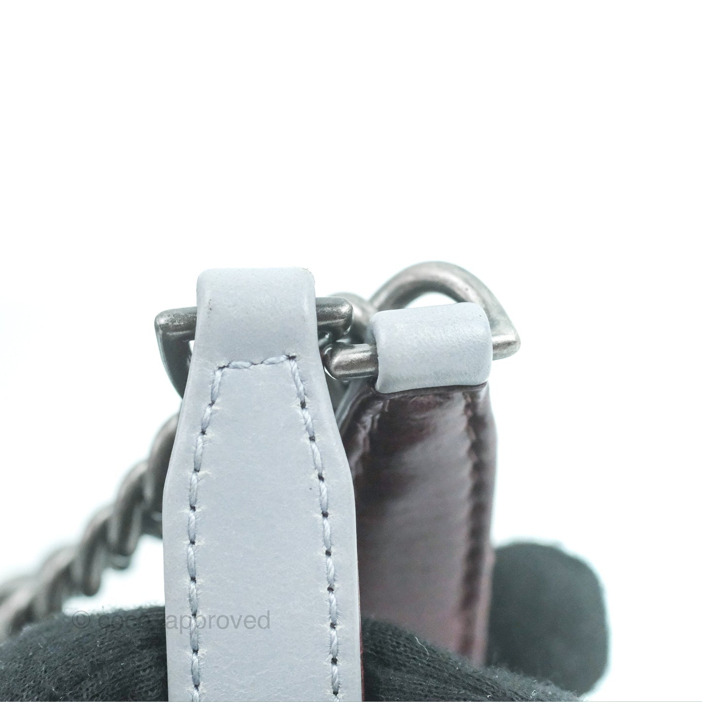 Chanel Medium Easy Flap Bag Light Grey Blue Aged Calfskin Ruthenium Hardware