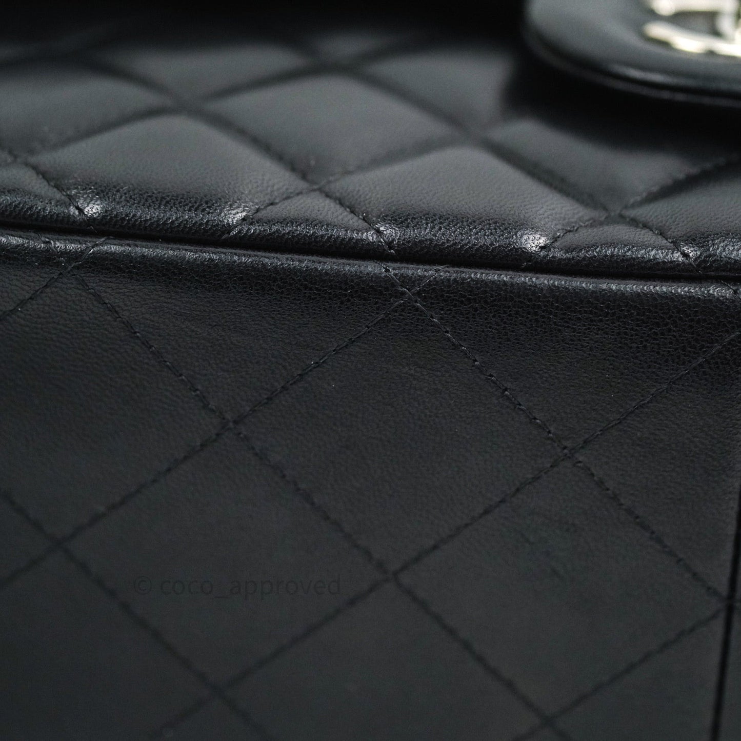 Chanel Classic Jumbo Double Flap Black Lambskin Silver Hardware⁣⁣