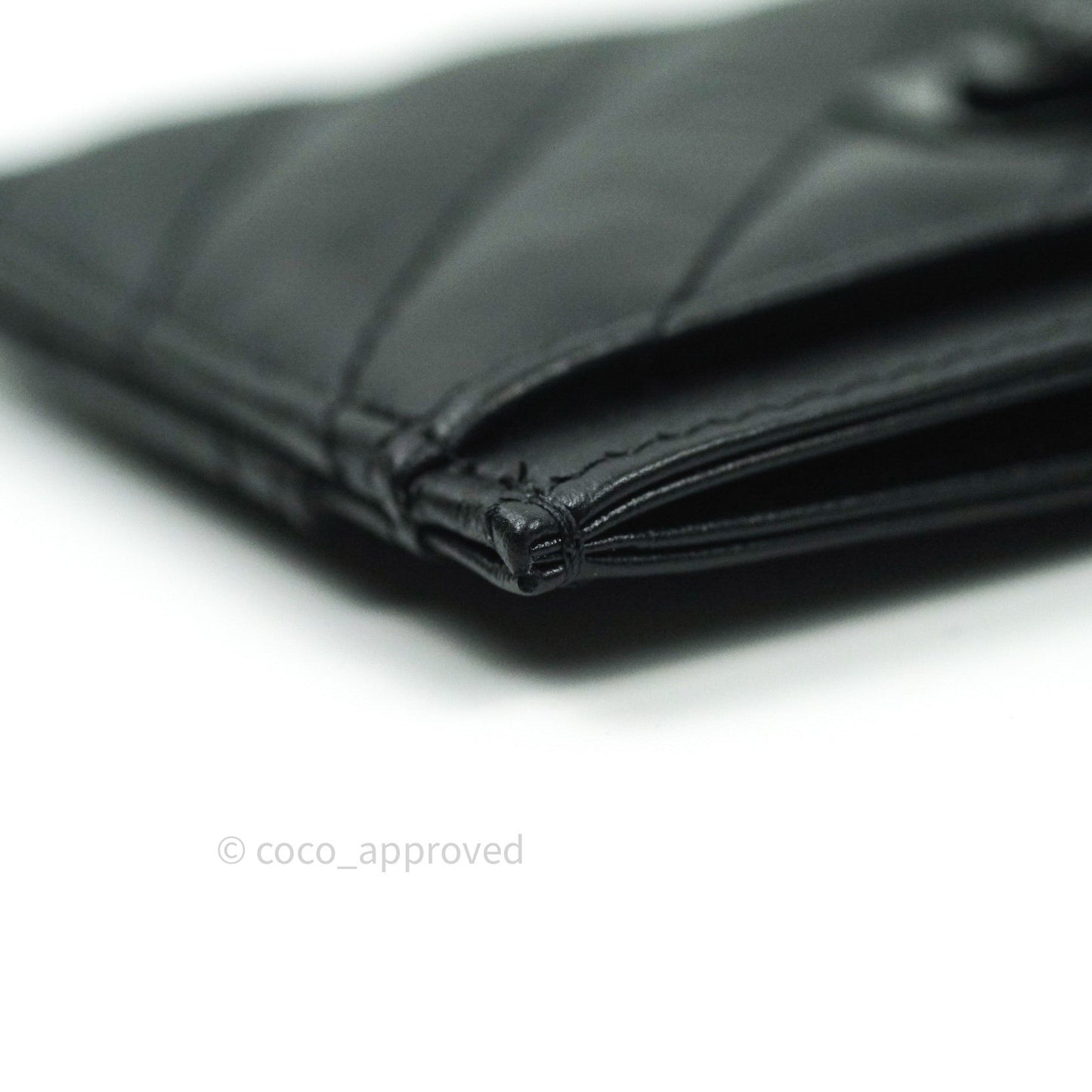 Chanel So Black Chevron Reissue Aged Calfskin Flat Card Holder