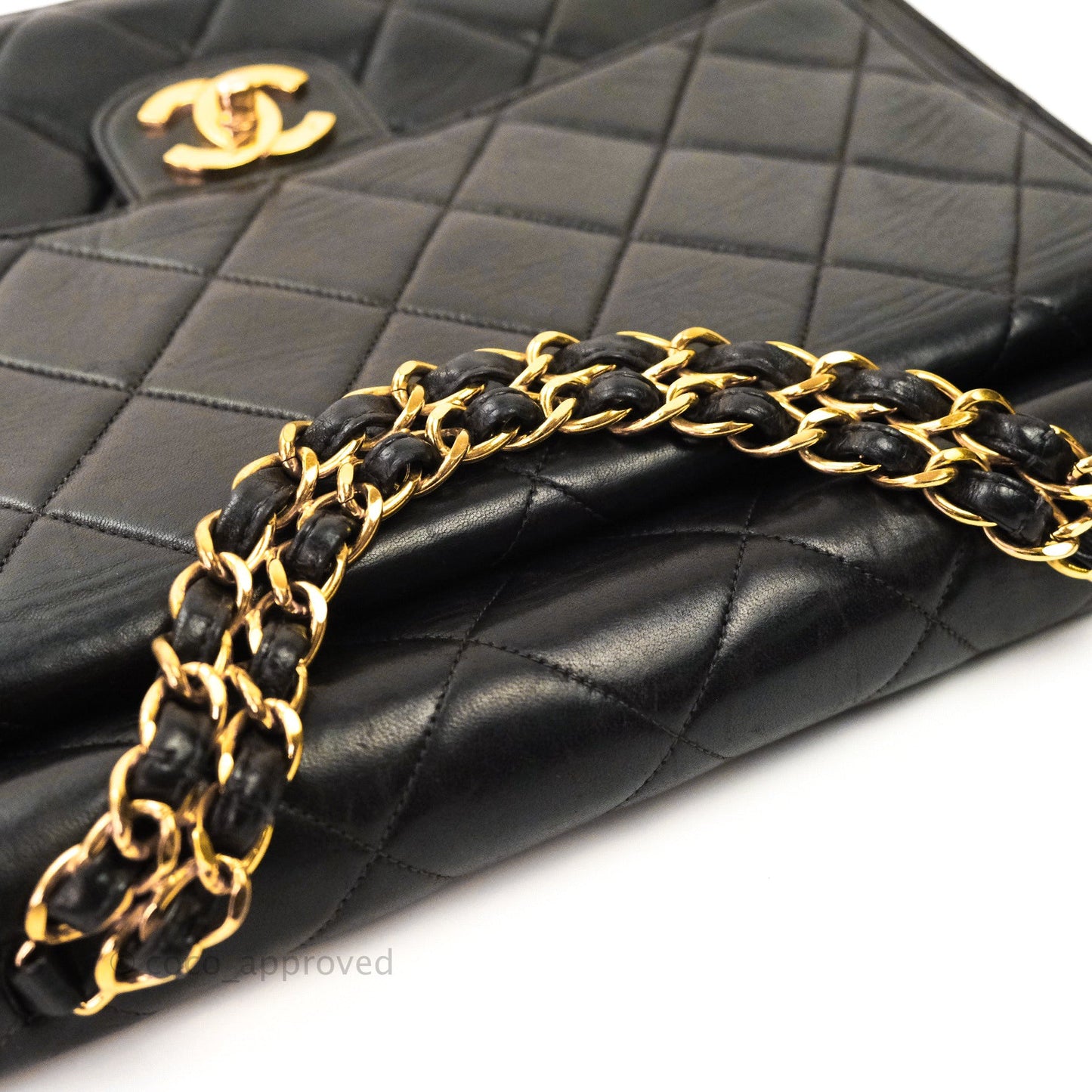 Chanel Vintage Double Sided Briefcase Black Lambskin 24K Gold Hardware