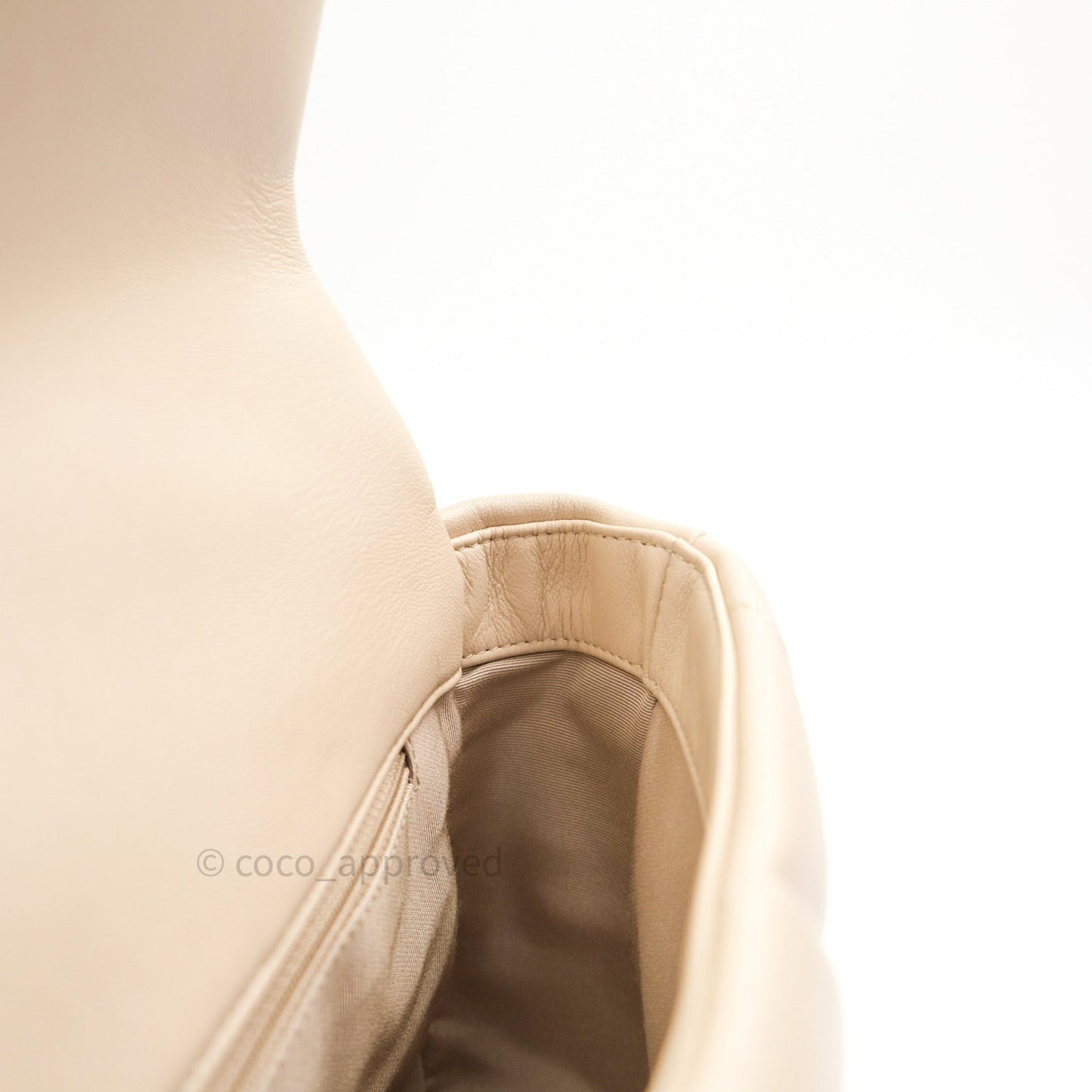 Chanel 19 Small Beige Goatskin Mixed Hardware