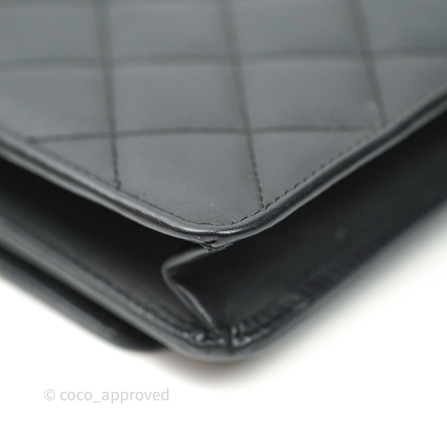 Chanel Quilted Wallet on Chain WOC Cambon Black Calfskin Silver Hardware