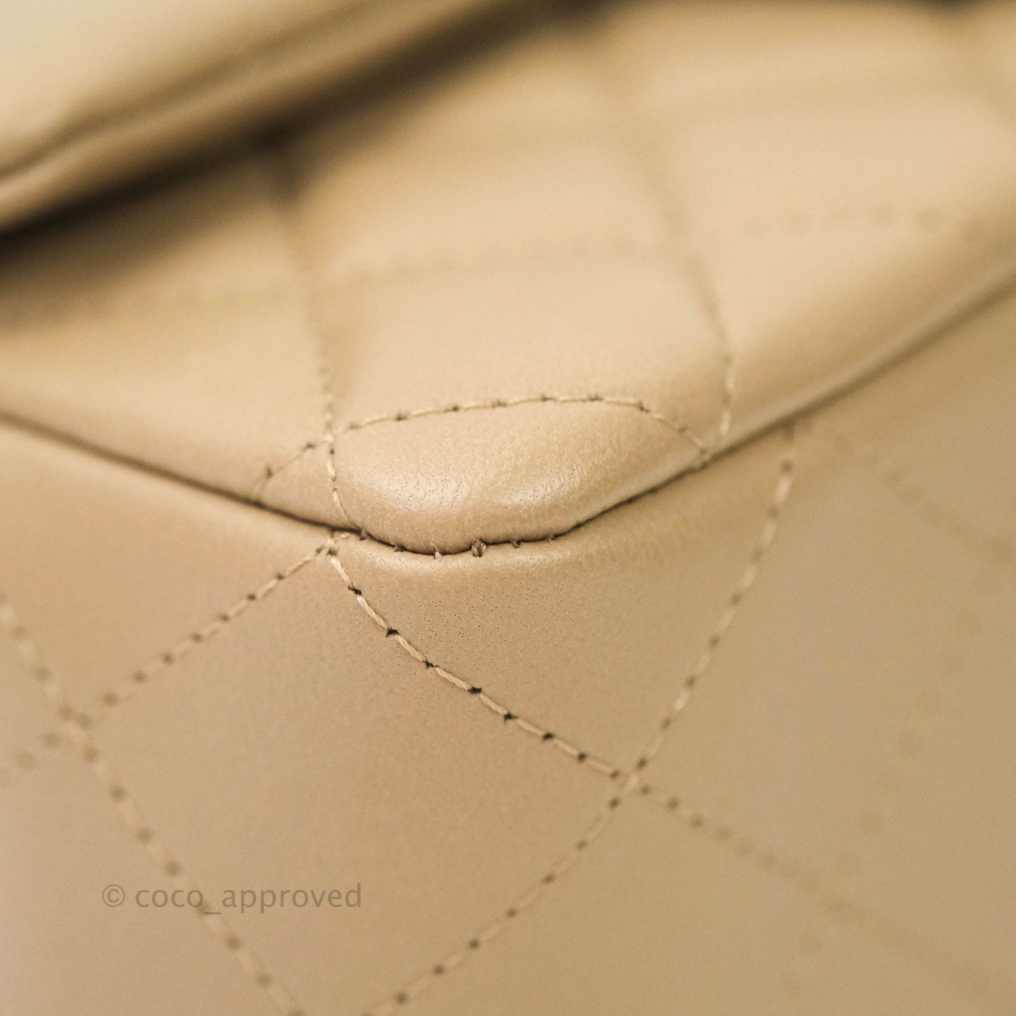 Chanel Quilted Mini Rectangular Lambskin Beige Gold Hardware