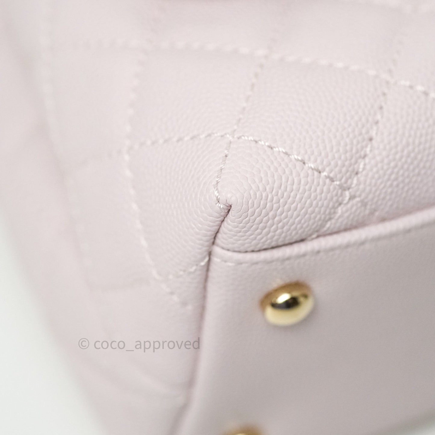 Chanel Small Coco Handle Quilted Lilac Pink Light Gold Hardware