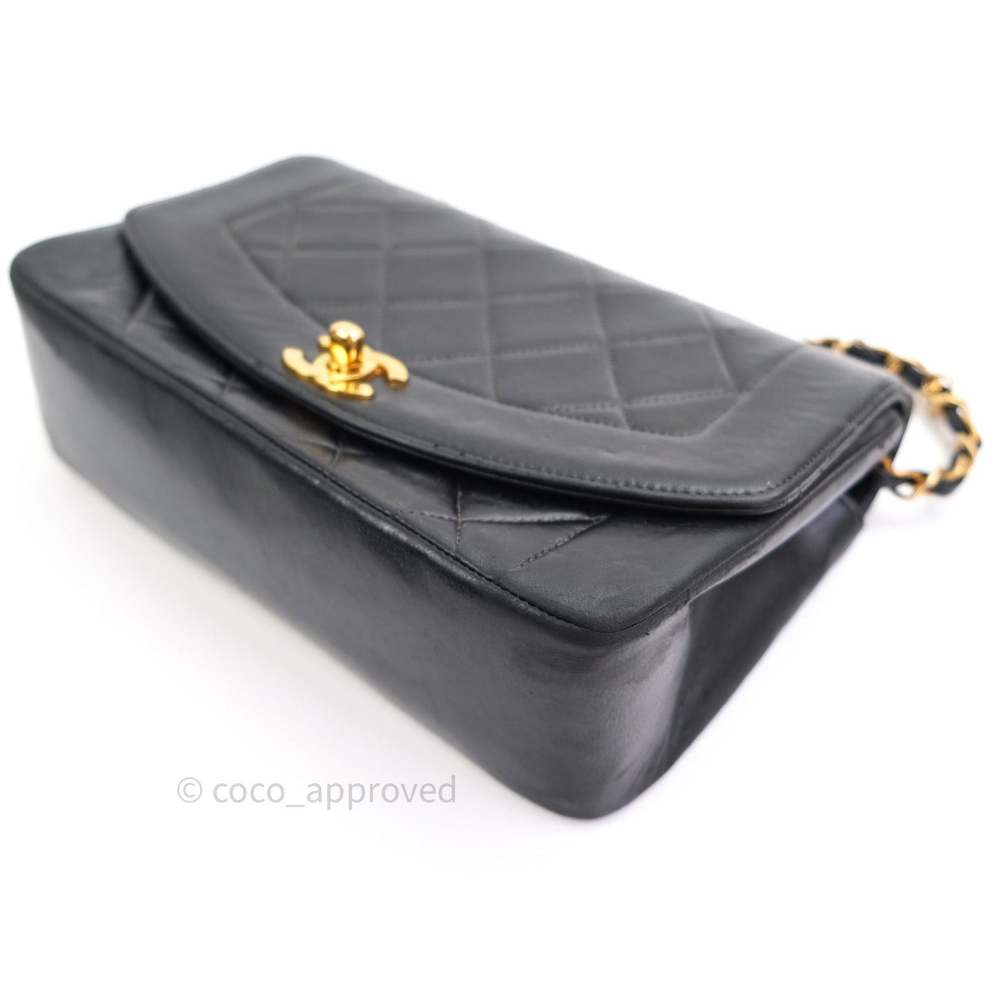 Chanel Black Quilted Lambskin Small Vintage Classic Diana Flap Bag
