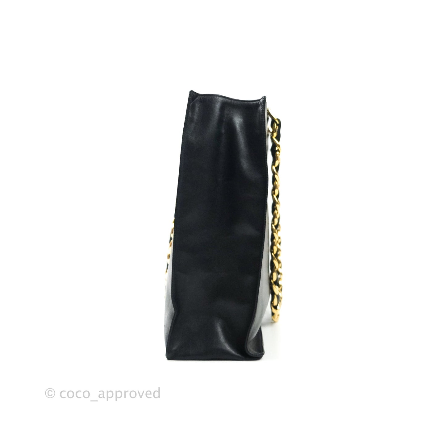 Chanel Vintage CC Chunky Chain Calfskin XL Tote 24K Gold Hardware