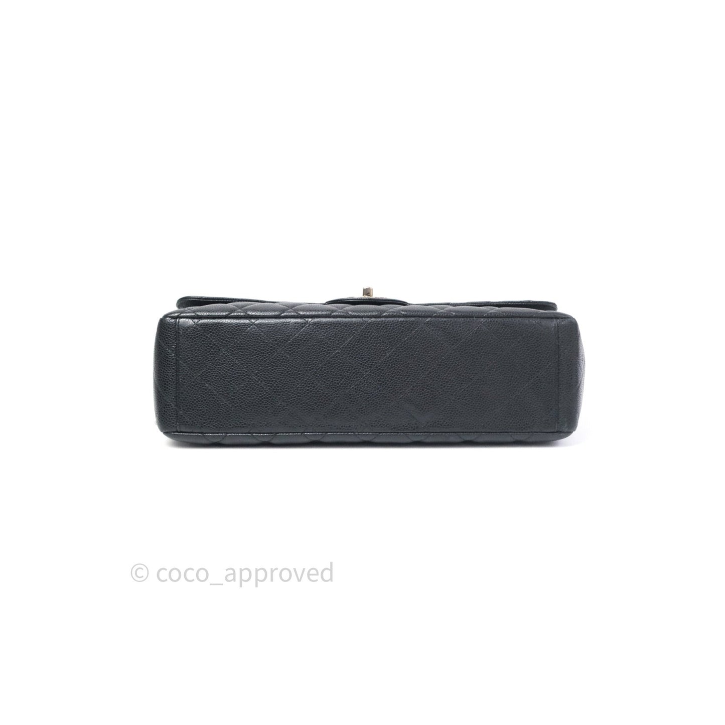 Chanel Classic Maxi Single Flap Quilted Black Caviar Silver Hardware
