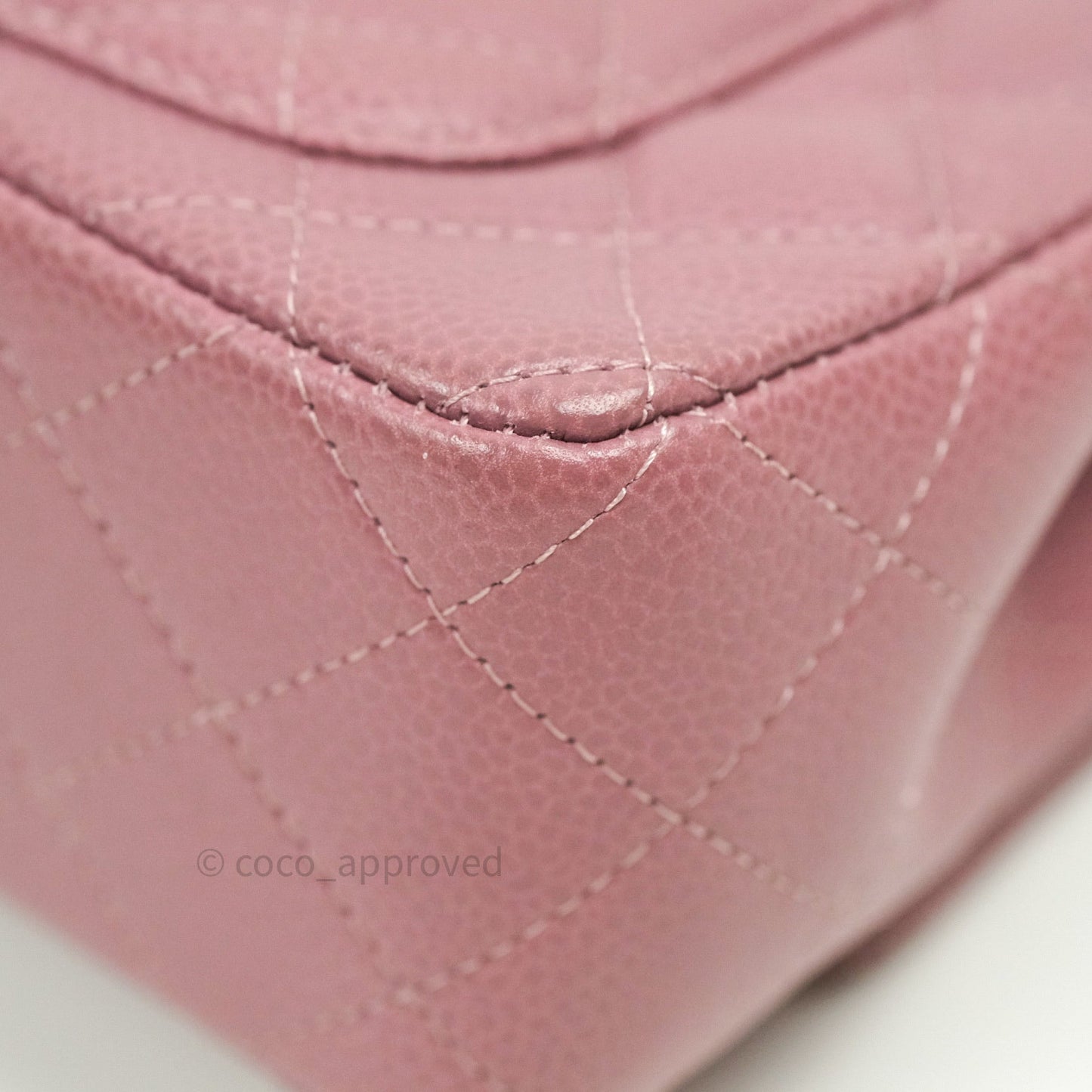 Chanel Quilted Mini Rectangular Mauve Pink Caviar Ruthenium Hardware