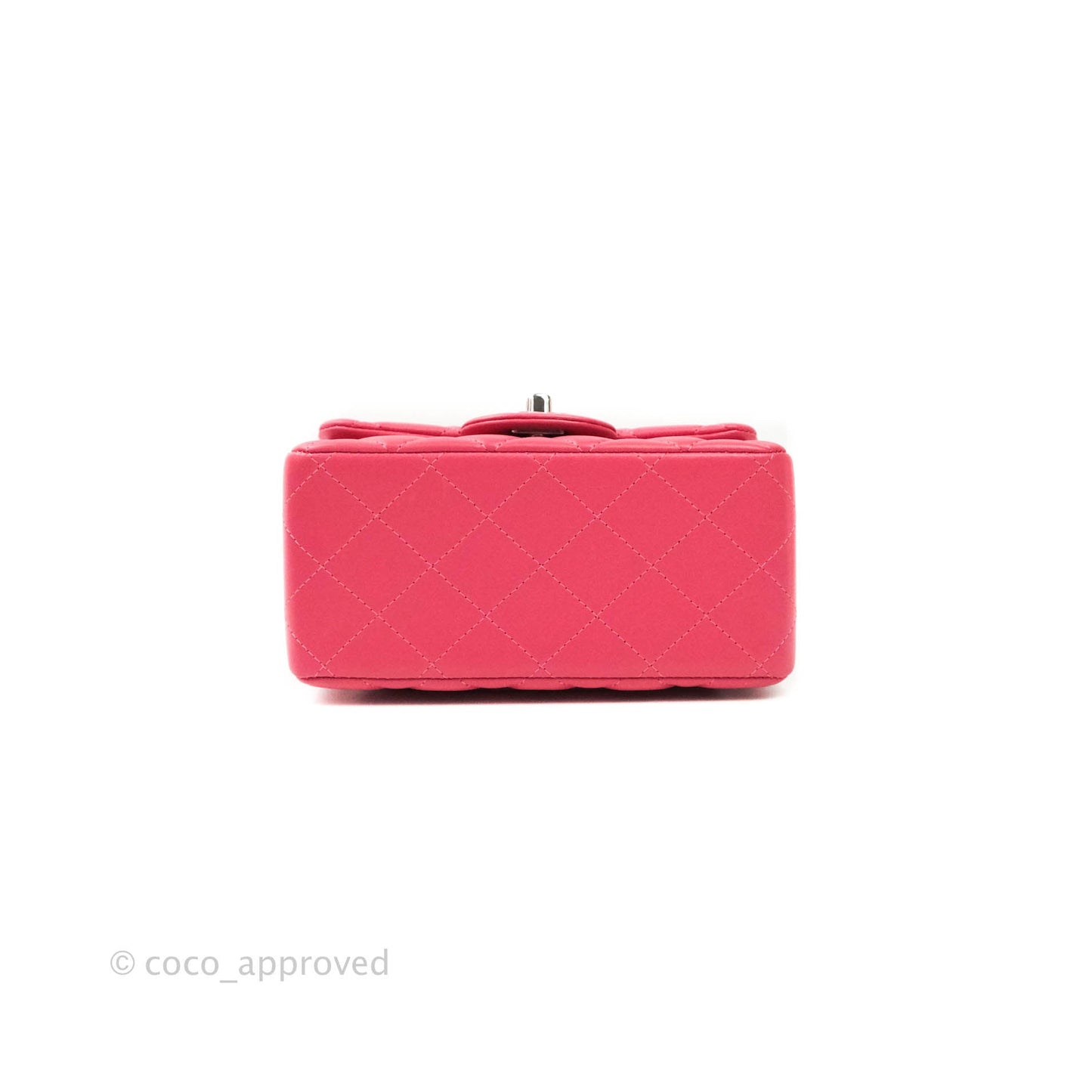 Chanel Mini Square Pink Lambskin Silver Hardware