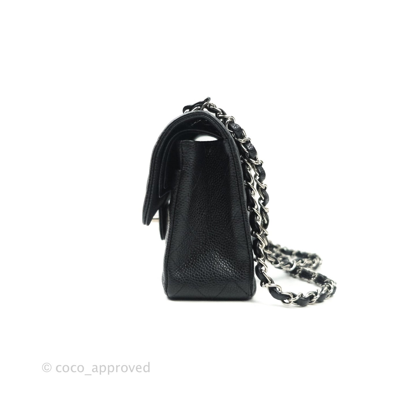 Chanel Classic Small S/M Flap Black Caviar Silver Hardware