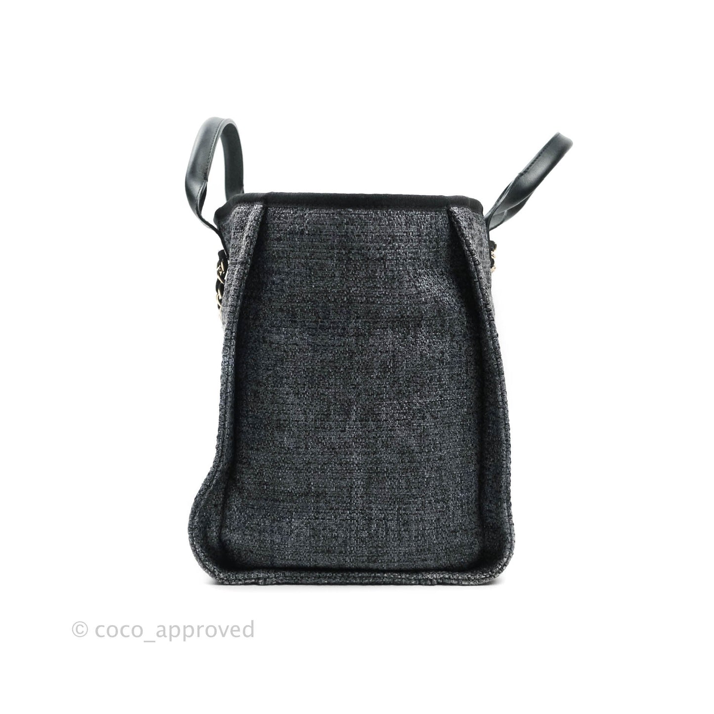 Chanel Large Deauville Charcoal Grey Canvas