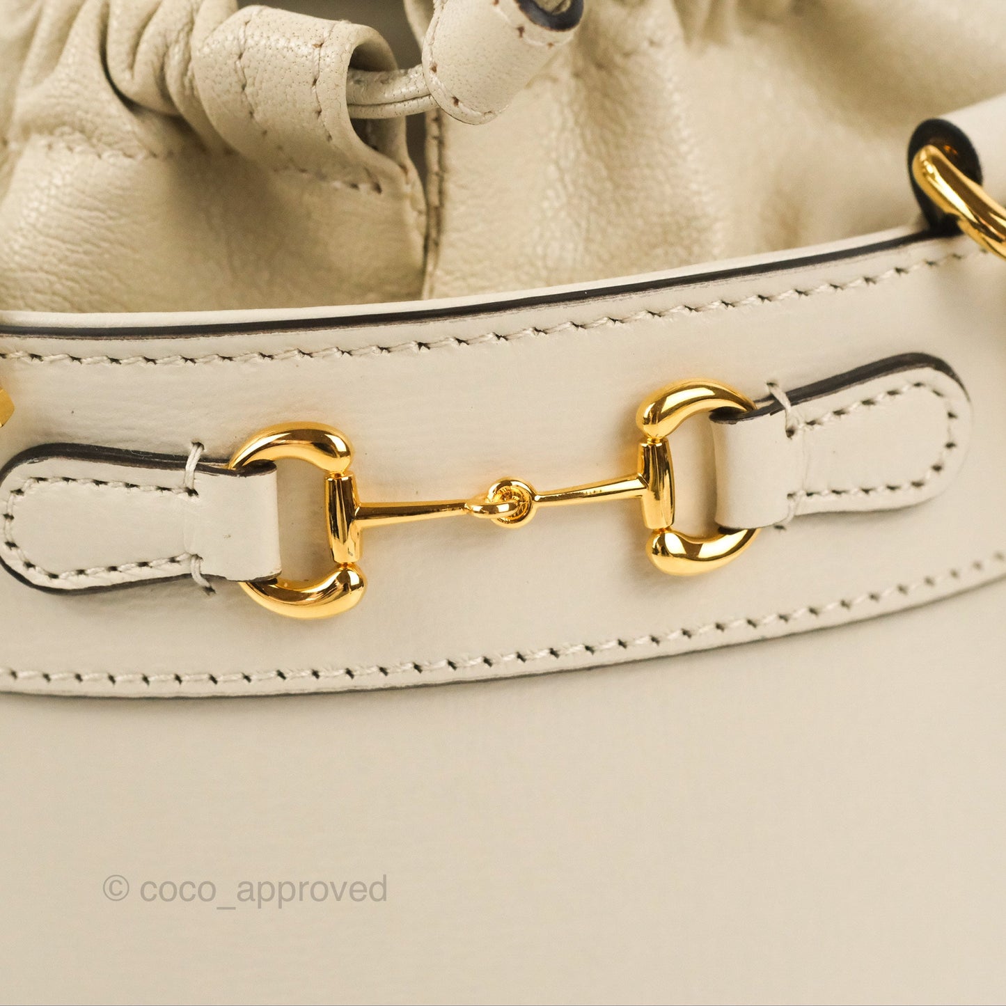 Gucci Horsebit 1955 Small Bucket Bag Cream