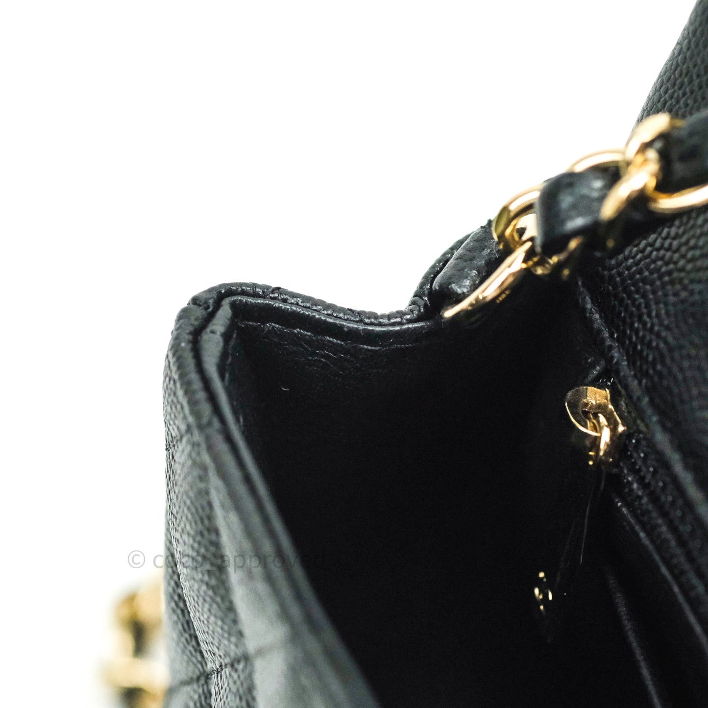 Chanel Quilted Mini Rectangular Black Caviar Gold Hardware 18B