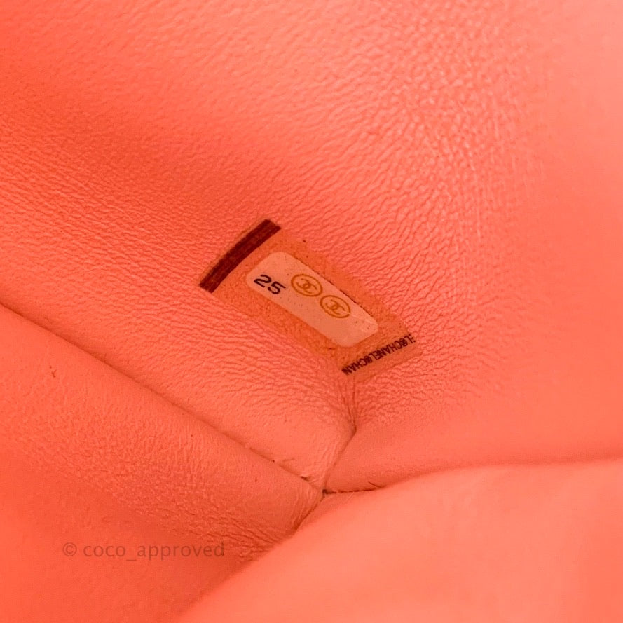 Chanel Small Handle Flap Bag Pink Python Gold Hardware