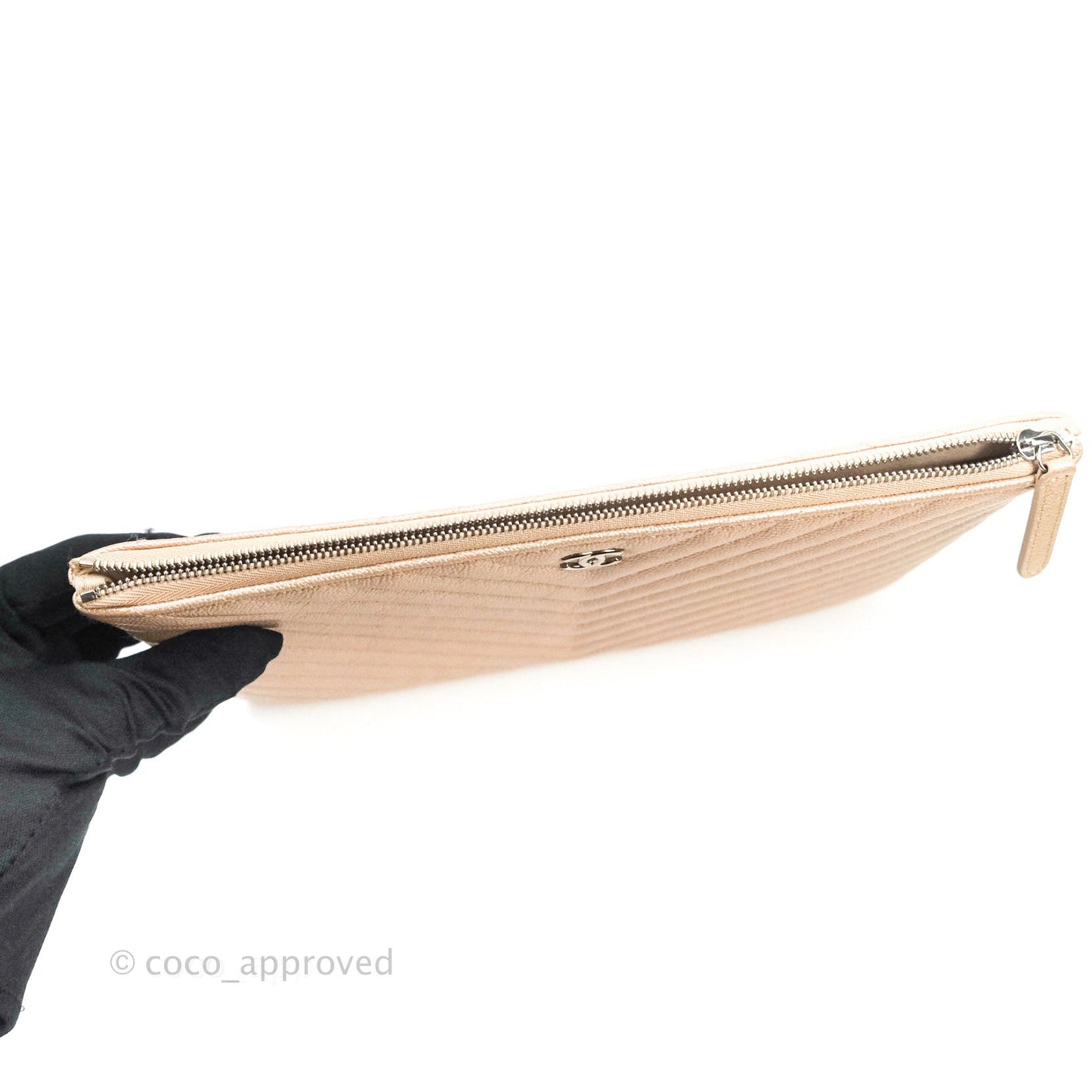 Chanel Medium O Case Chevron Rose Gold 17B