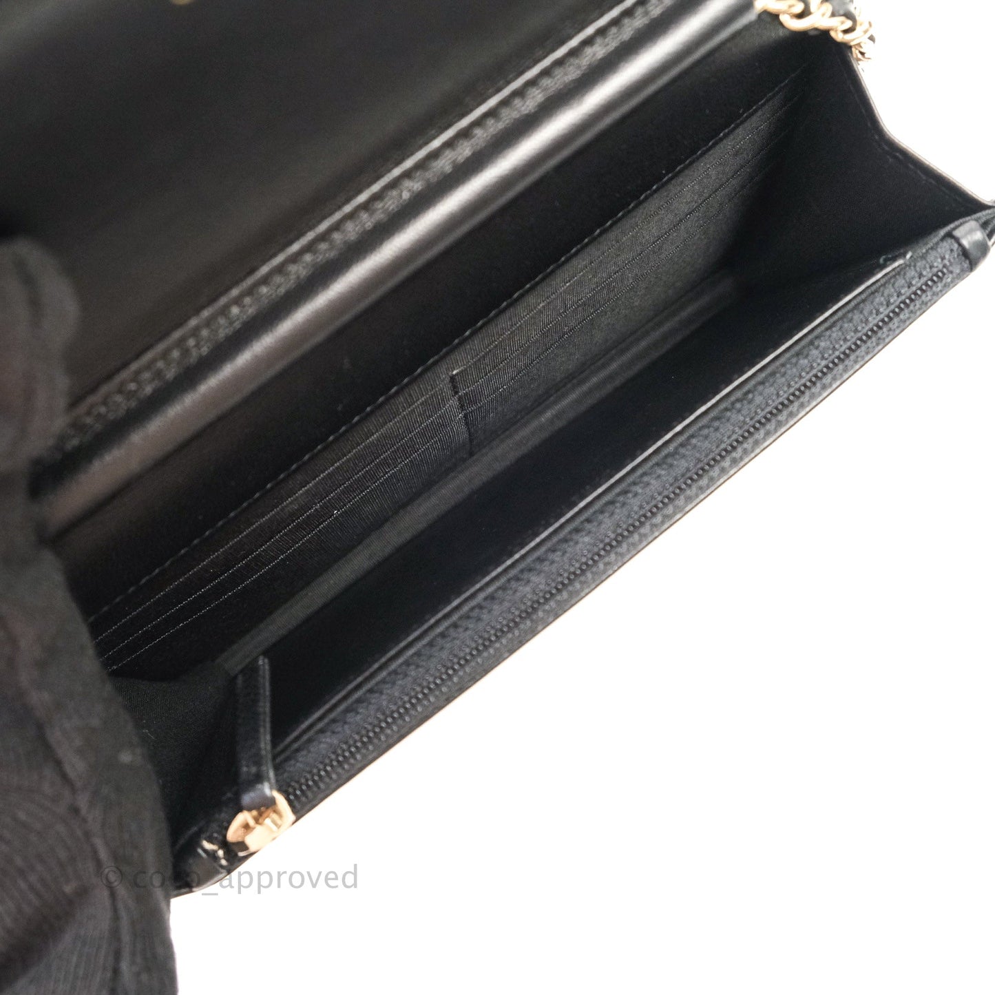 Chanel Quilted Wallet on Chain WOC Black Calfskin Gold Hardware