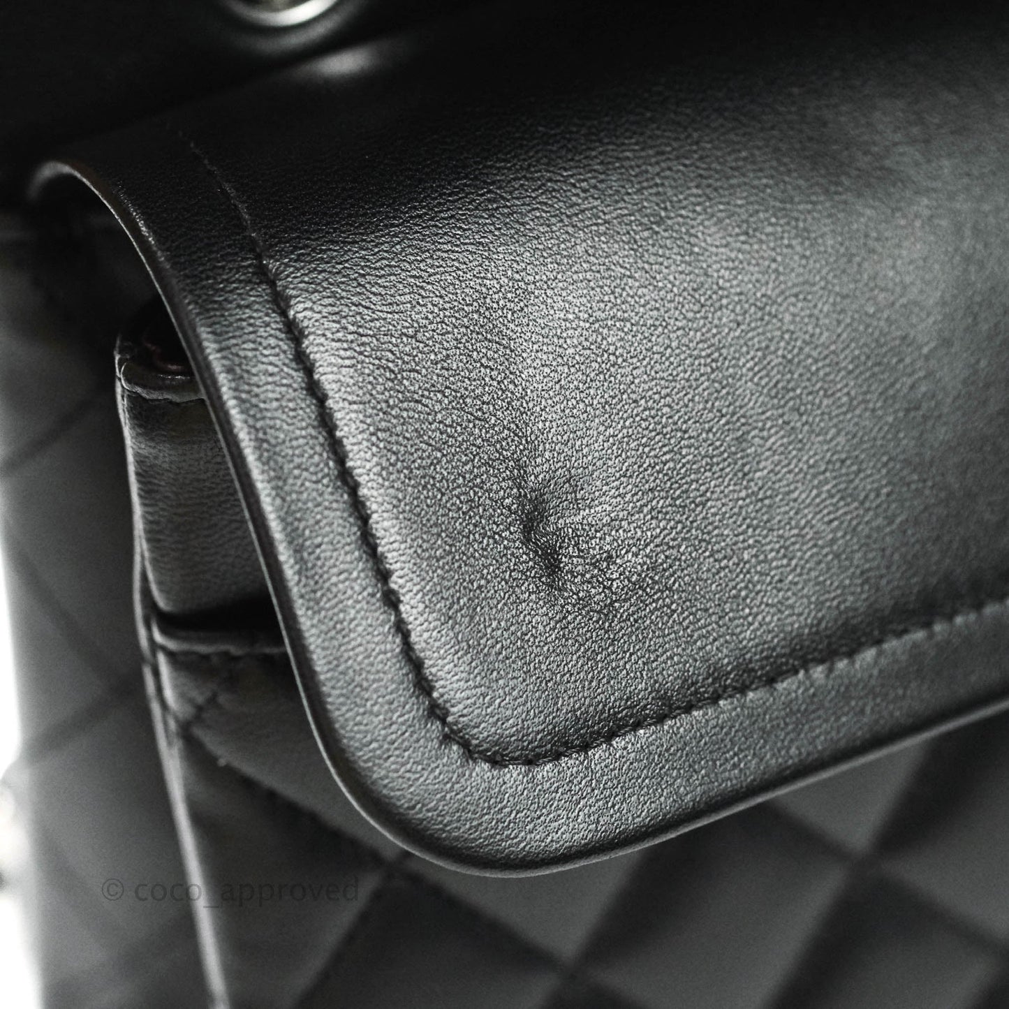 Chanel Classic M/L Medium Double Flap Bag Black Lambskin Silver Hardware