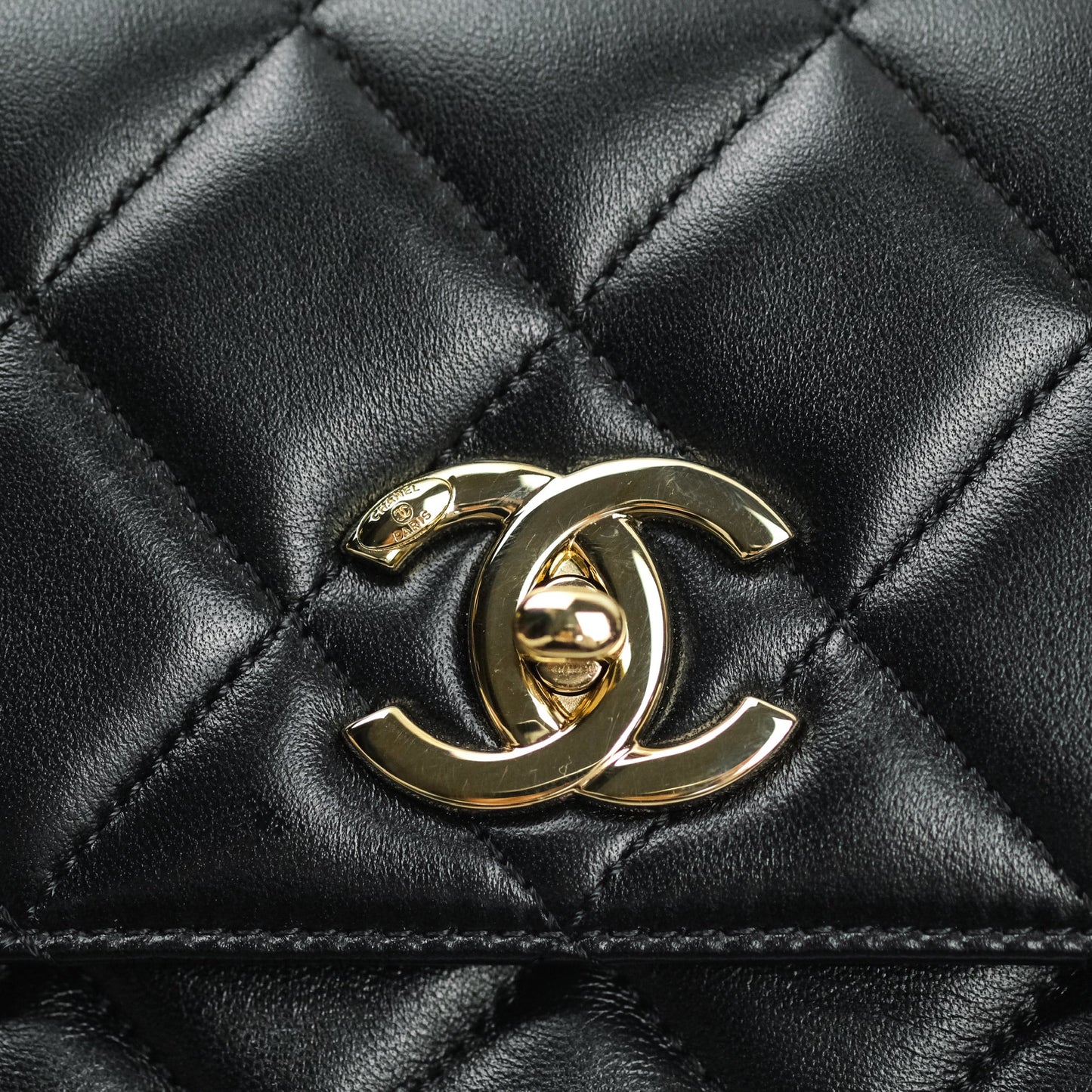 Chanel Trendy CC Small Black Lambskin Gold Hardware