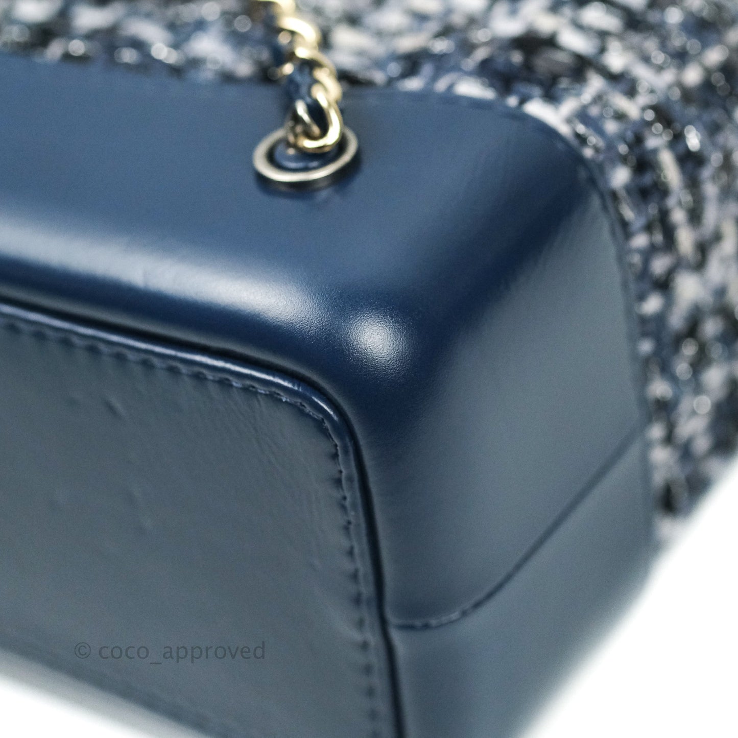 Chanel Gabrielle Small Backpack Navy Tweed Aged Calfskin