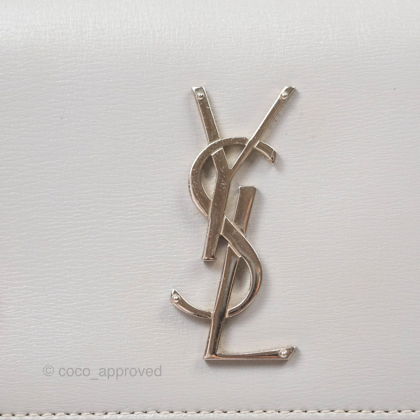Saint Laurent Sunset Medium Light Grey Calfskin Silver Hardware