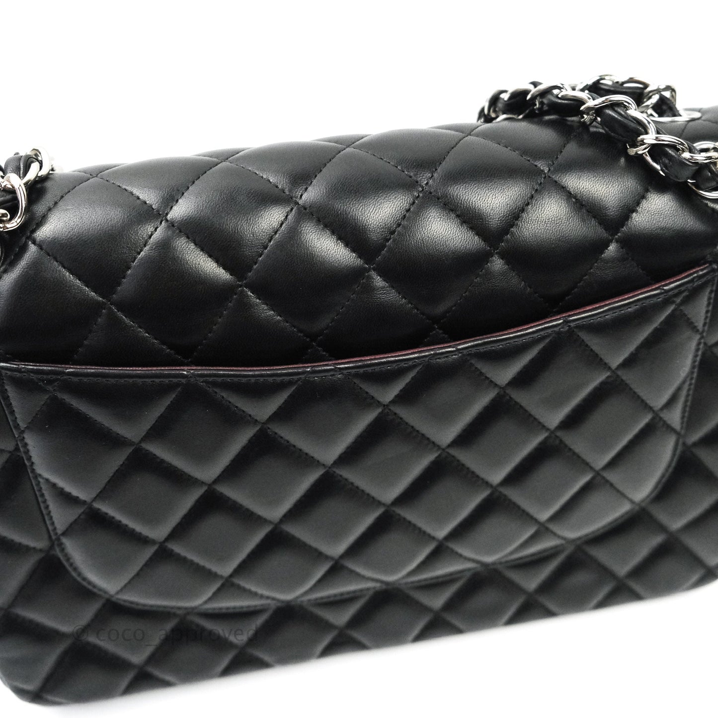 Chanel Jumbo Double Flap Black Lambskin Silver Hardware⁣⁣