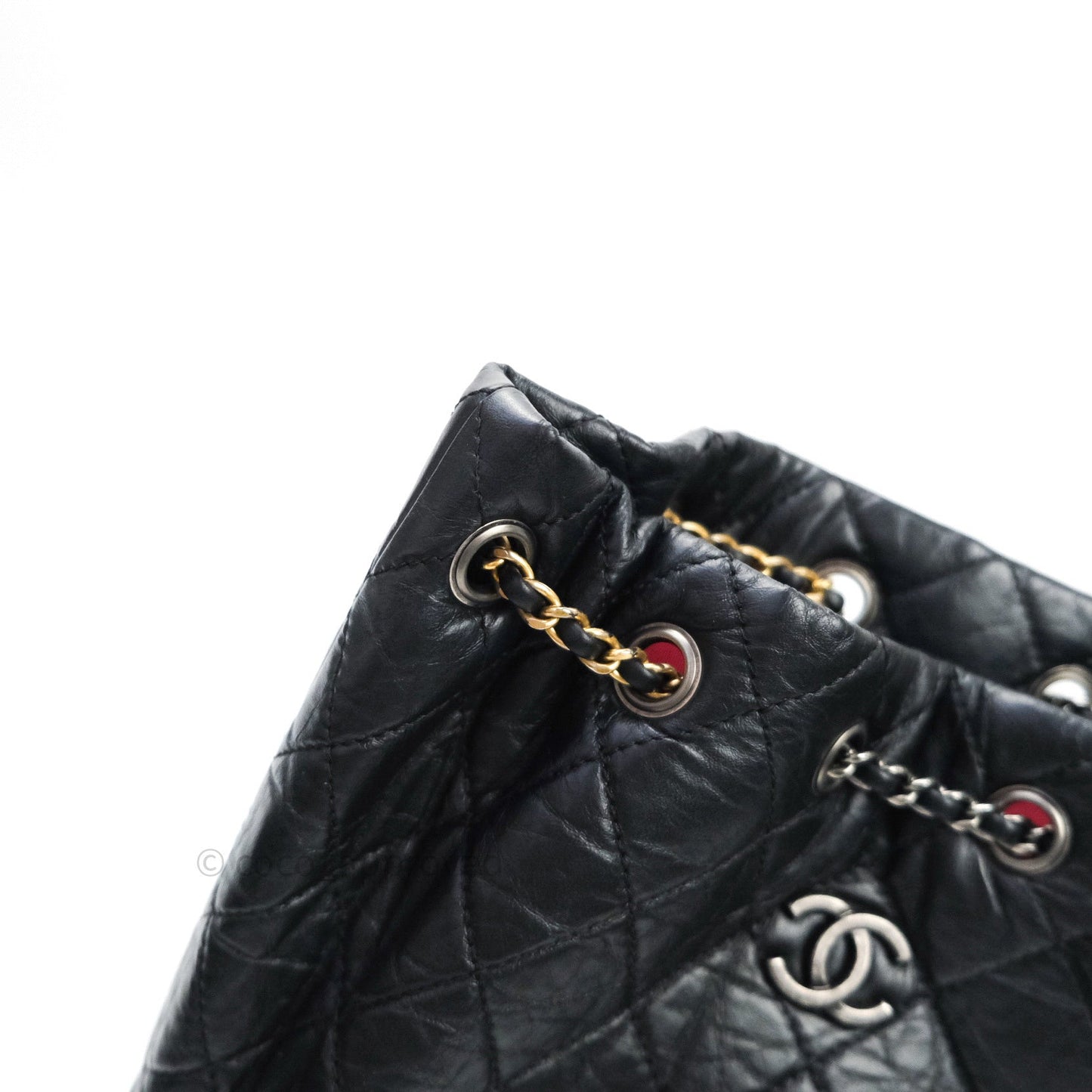 Chanel Gabrielle Backpack Black Aged Calfskin Medium Black