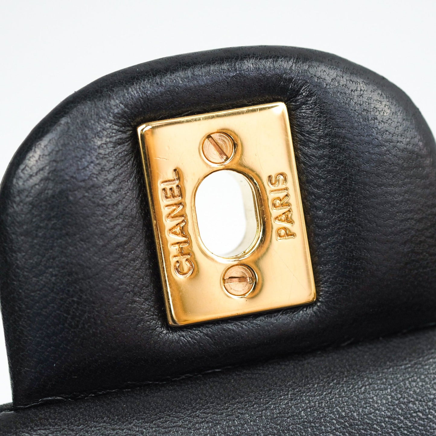 Chanel Classic M/L Black Lambskin Gold Hardware