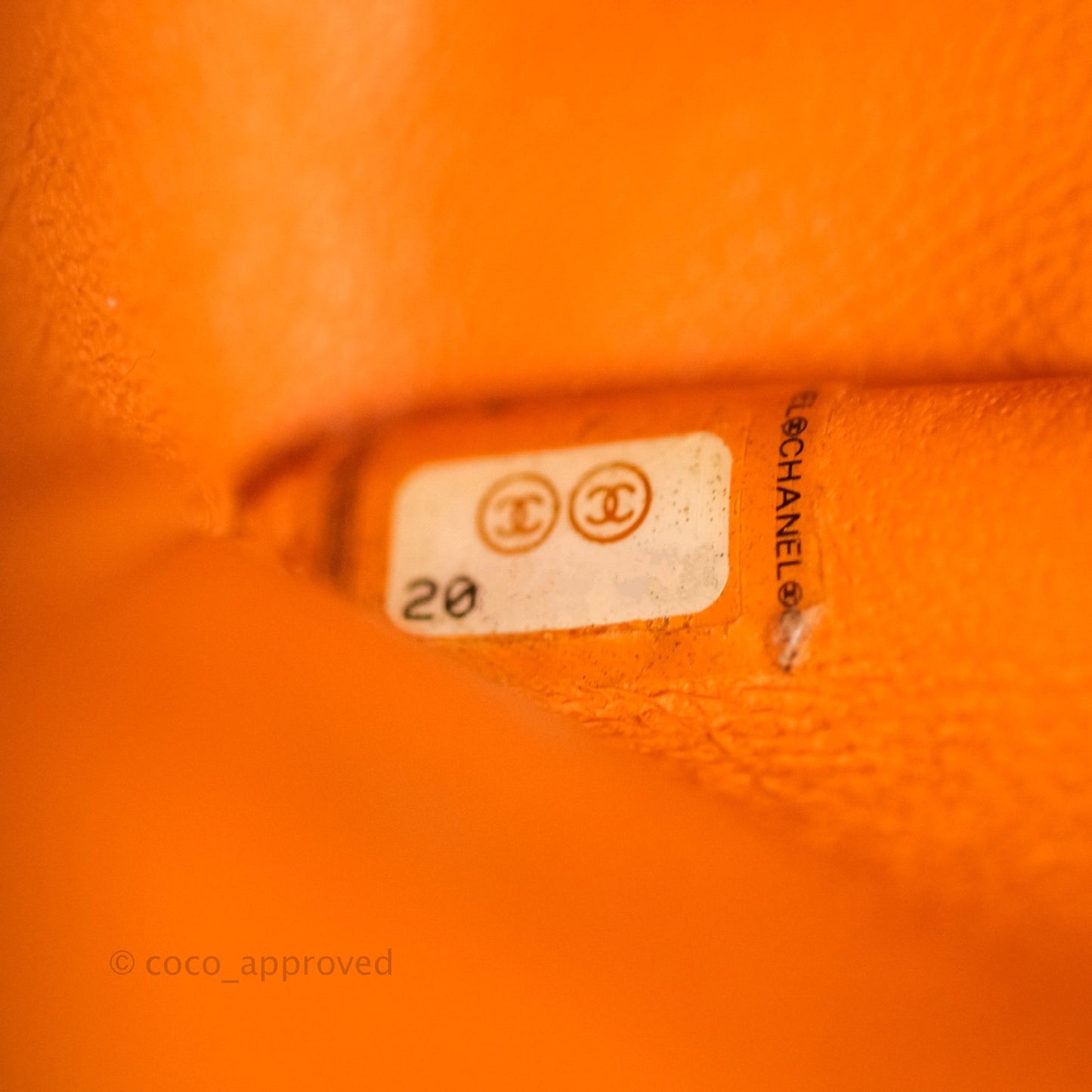 Chanel Classic M/L Medium Double Flap Orange Patent Silver Hardware