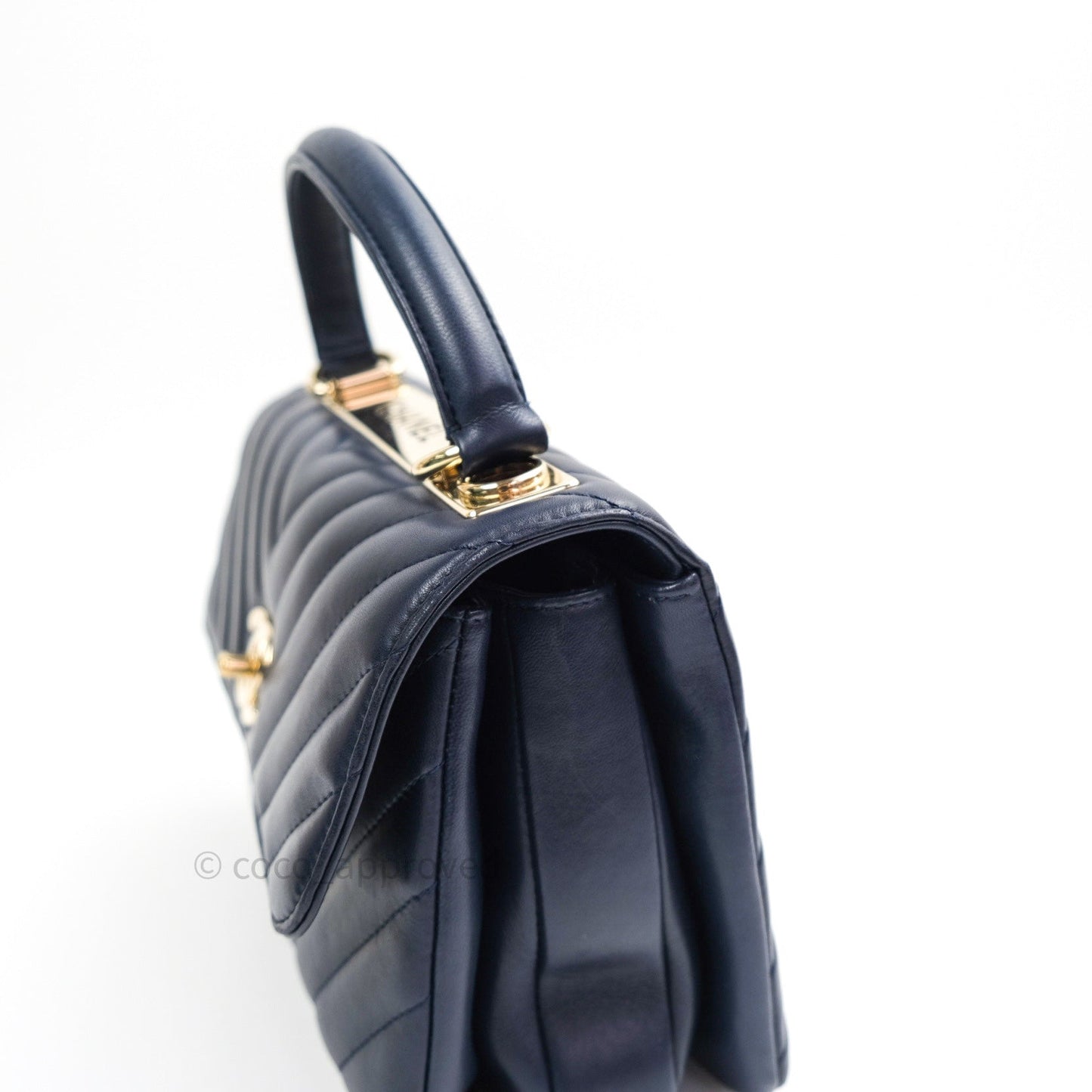 Chanel Trendy CC Small Chevron Navy Lambskin Gold Hardware