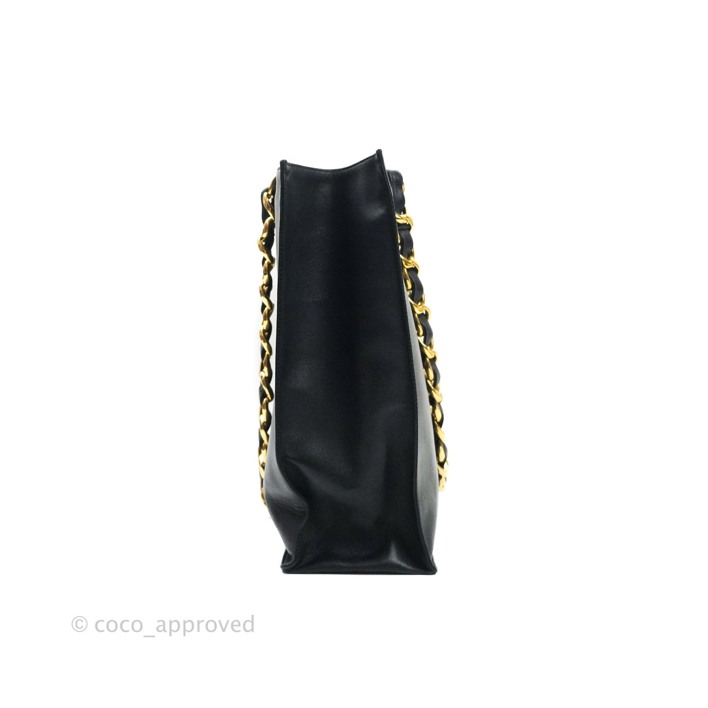 Chanel Vintage CC Chunky Chain Calfskin XL Tote 24K Gold Hardware