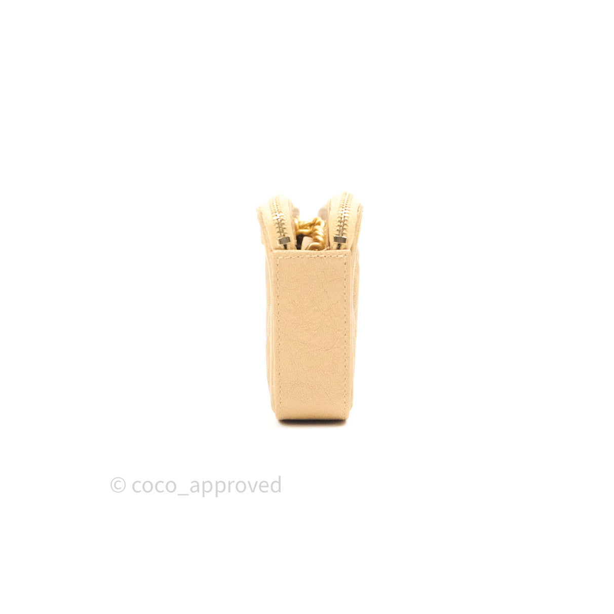 Chanel Boy Beige Quilted Caviar Clutch on Chain Gold Hardware