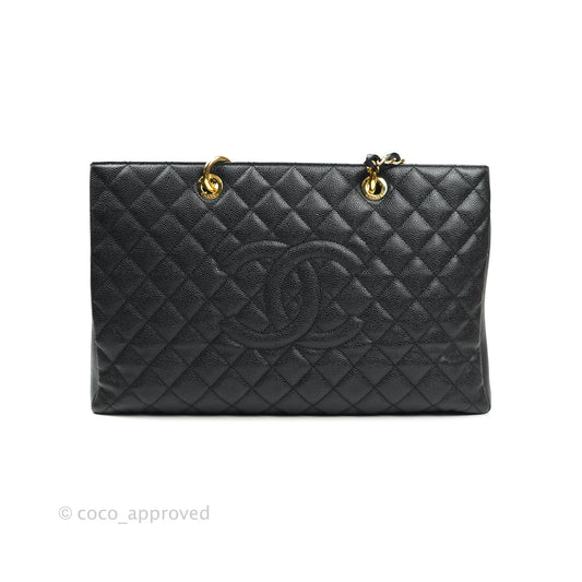 Chanel XL Grand Shopping Tote GST Black Caviar Gold Hardware