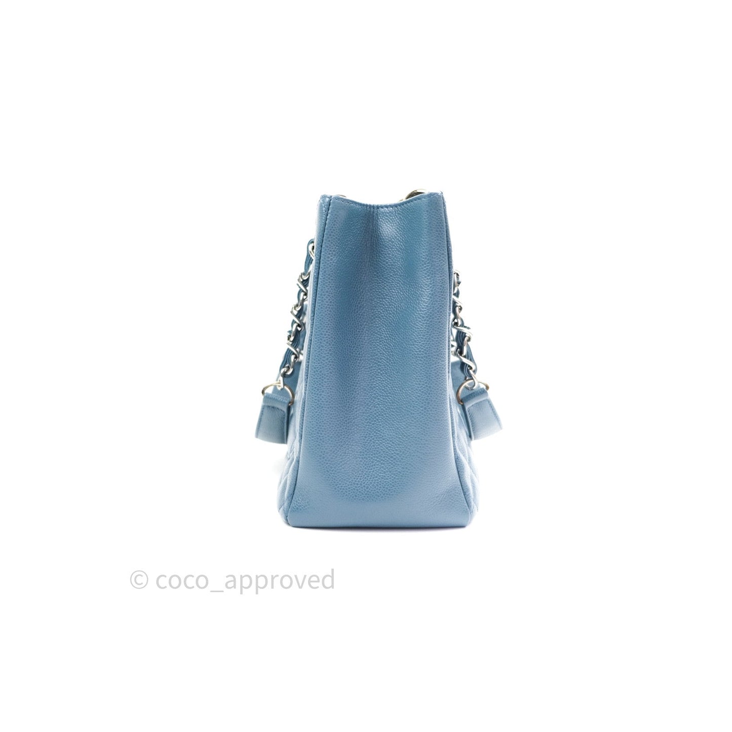 Chanel GST Grand Shopping Tote Blue Caviar Silver Hardware