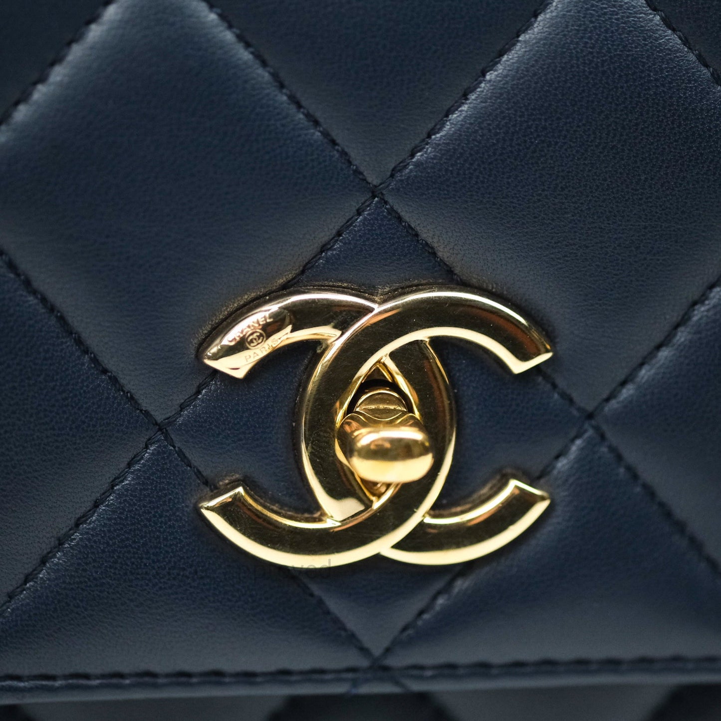 Chanel Trendy CC Small Navy Lambskin Gold Hardware