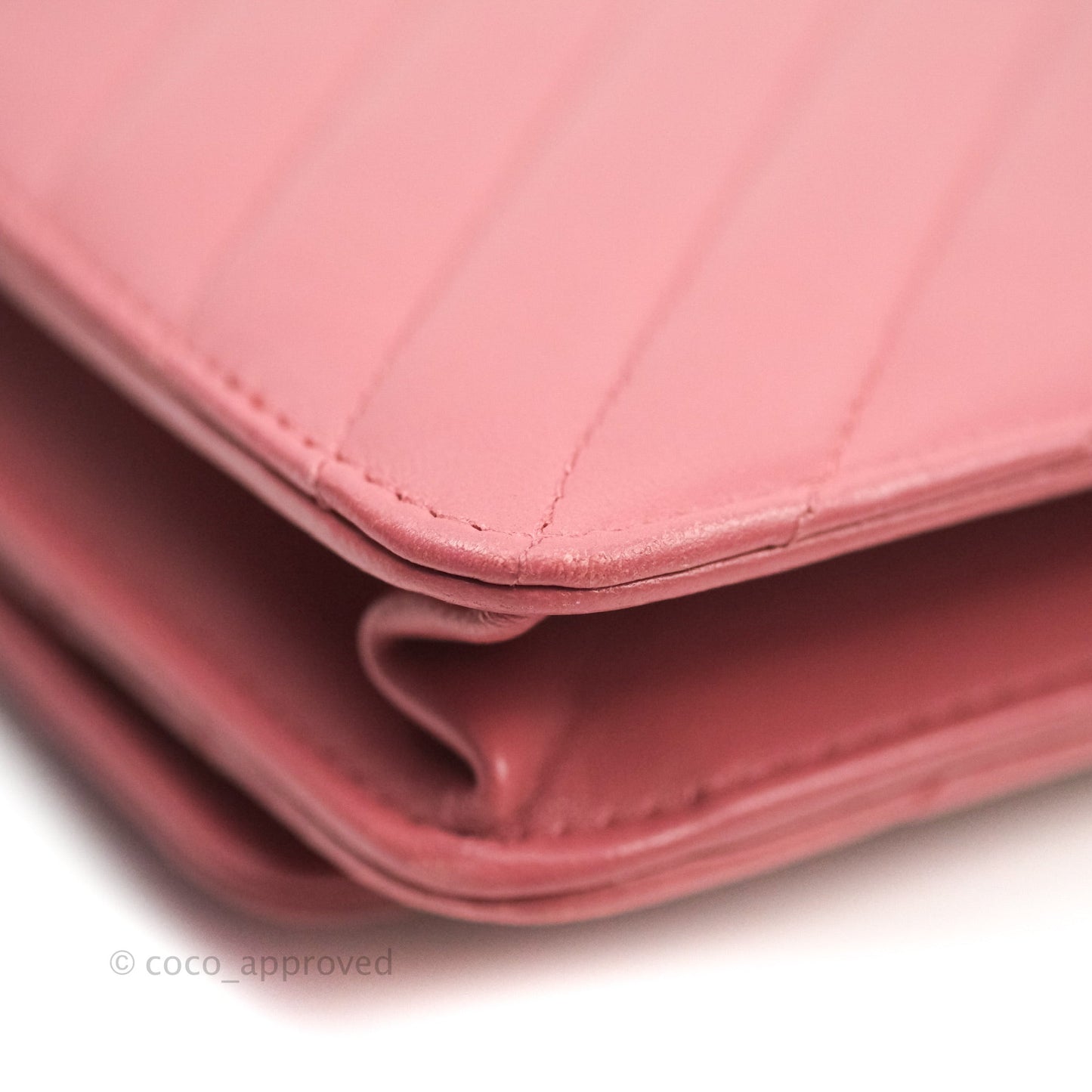 Chanel Trendy CC WOC Wallet on Chain Chevron Pink Lambskin Gold Hardware