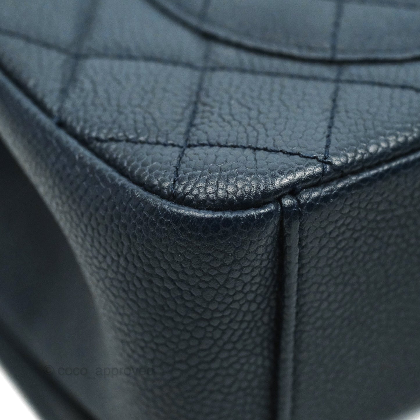 Chanel Quilted Medium CC Filigree Flap Navy Caviar Aged Gold Hardware