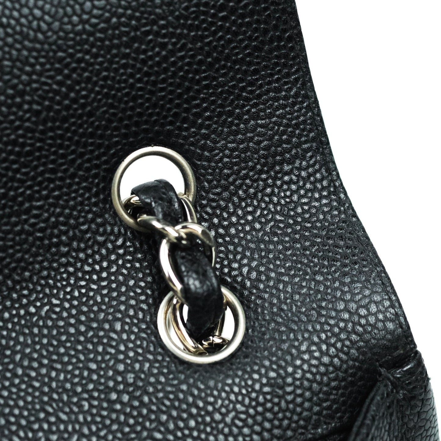 Chanel Quilted Maxi Single Flap Black Caviar Silver Hardware