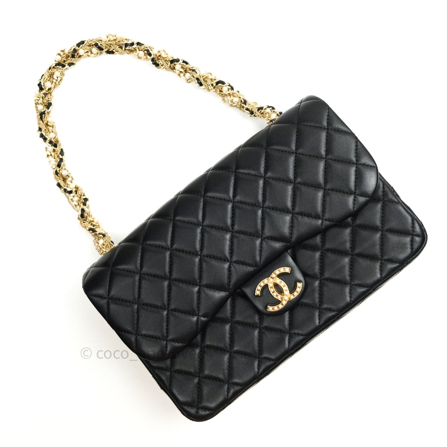 Chanel Quilted Medium Lambskin Westminster Pearl Flap Black