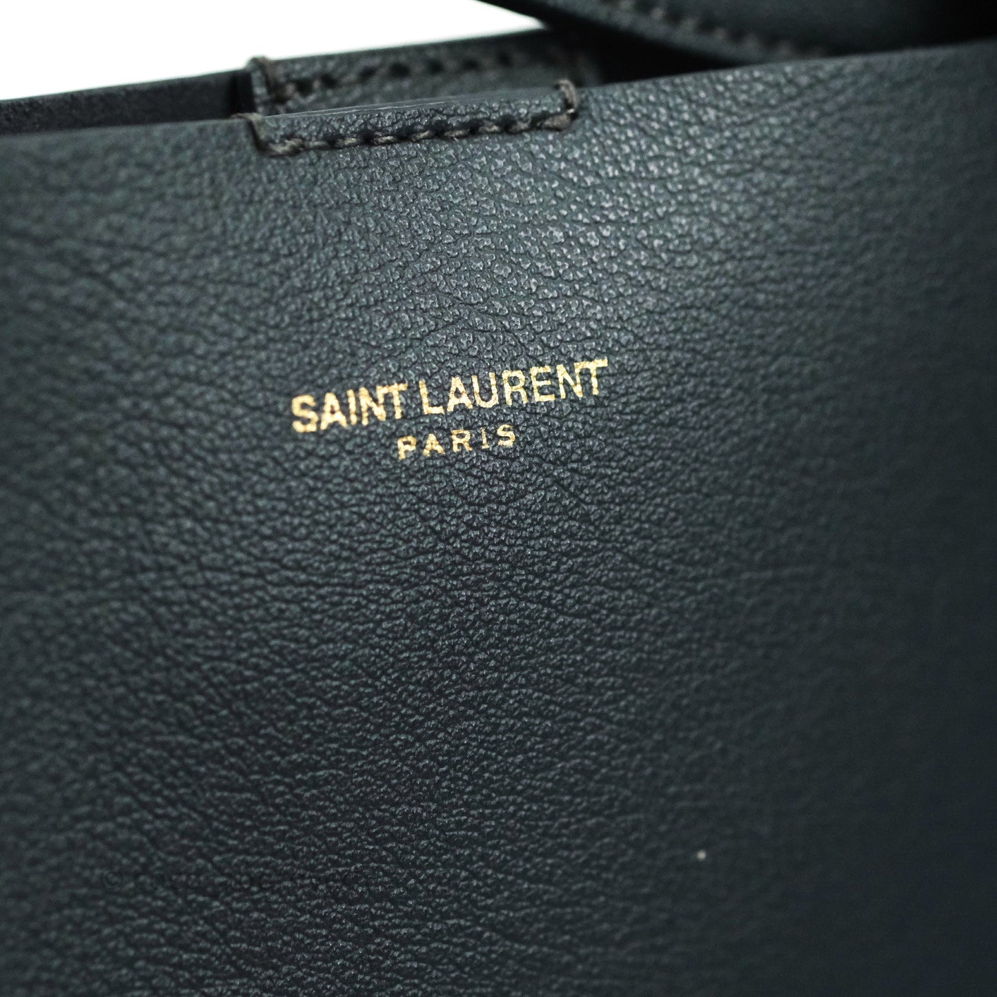 Saint Laurent Calfskin Shopping Tote Bag Dark Grey