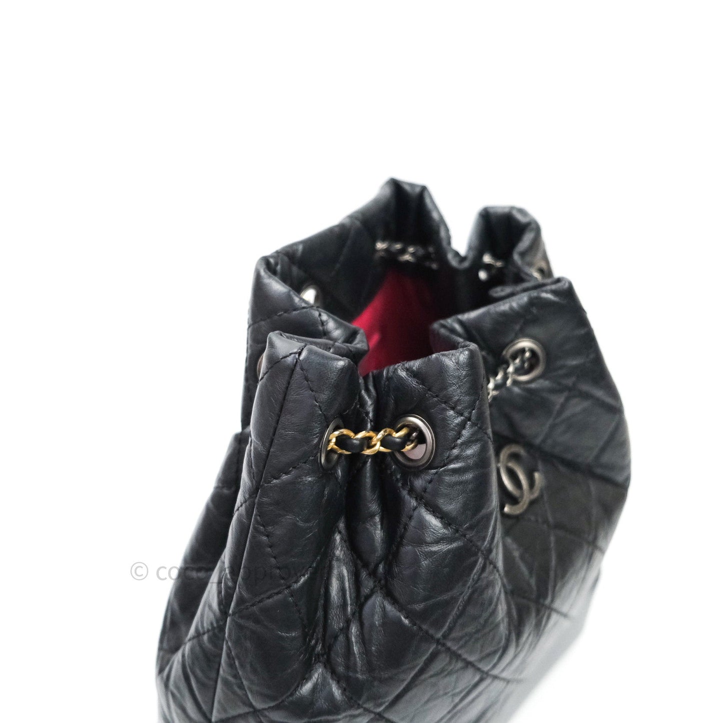 Chanel Gabrielle Backpack Black Aged Calfskin Medium Black