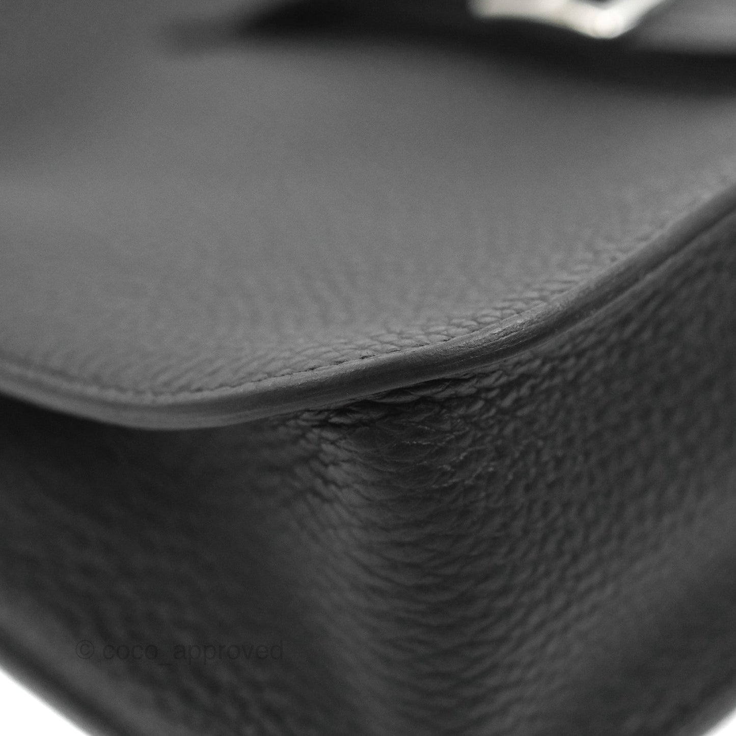 Hermès Halzan 25 Black Clemence Palladium Hardware