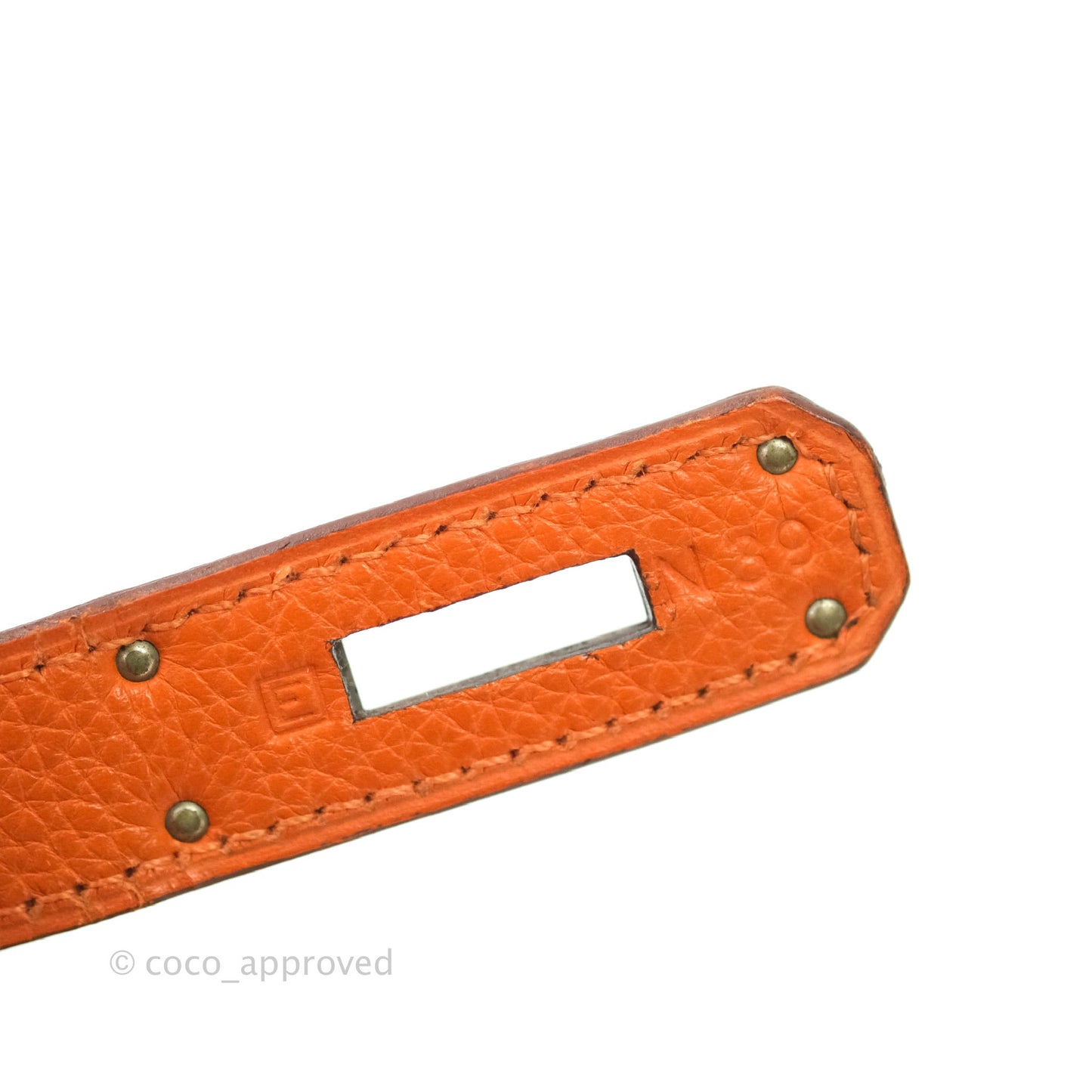 Hermès Kelly 28 Orange Palladium Hardware Togo