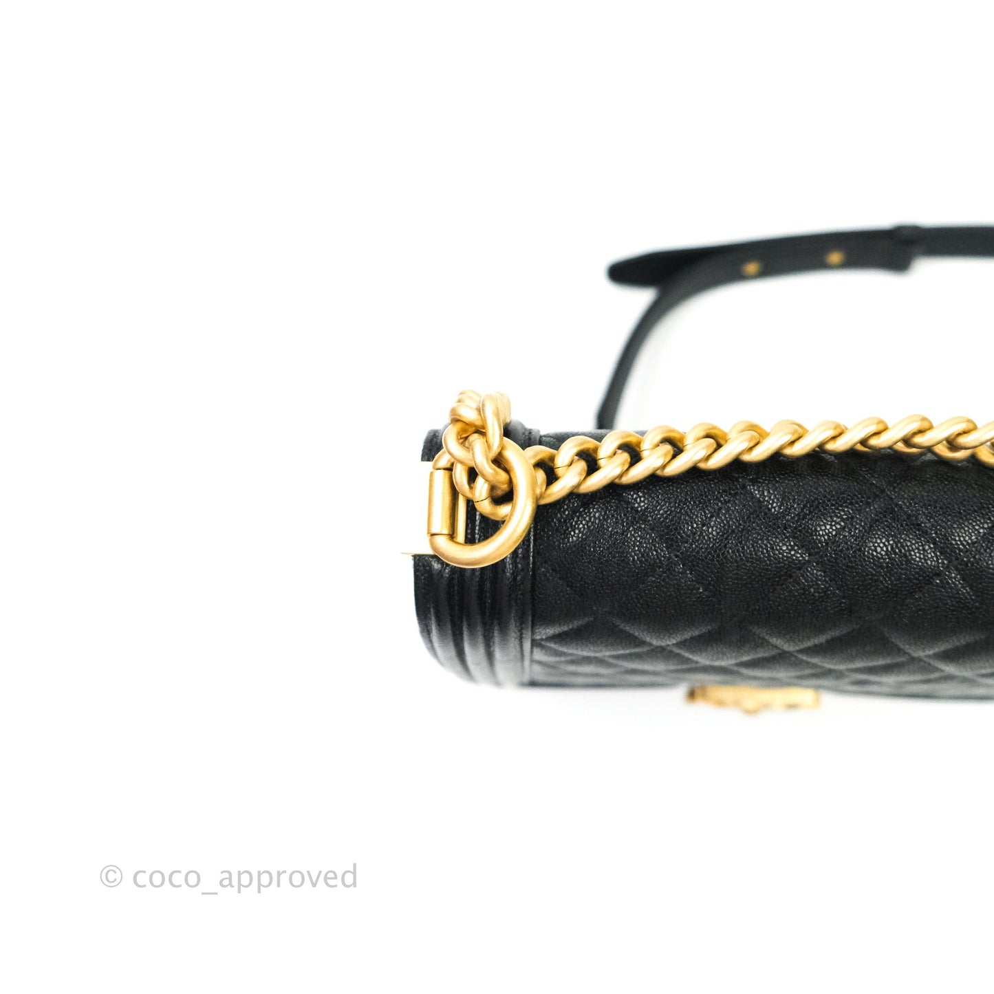 Chanel Quilted North South Boy Flap Black Caviar Gold Hardware