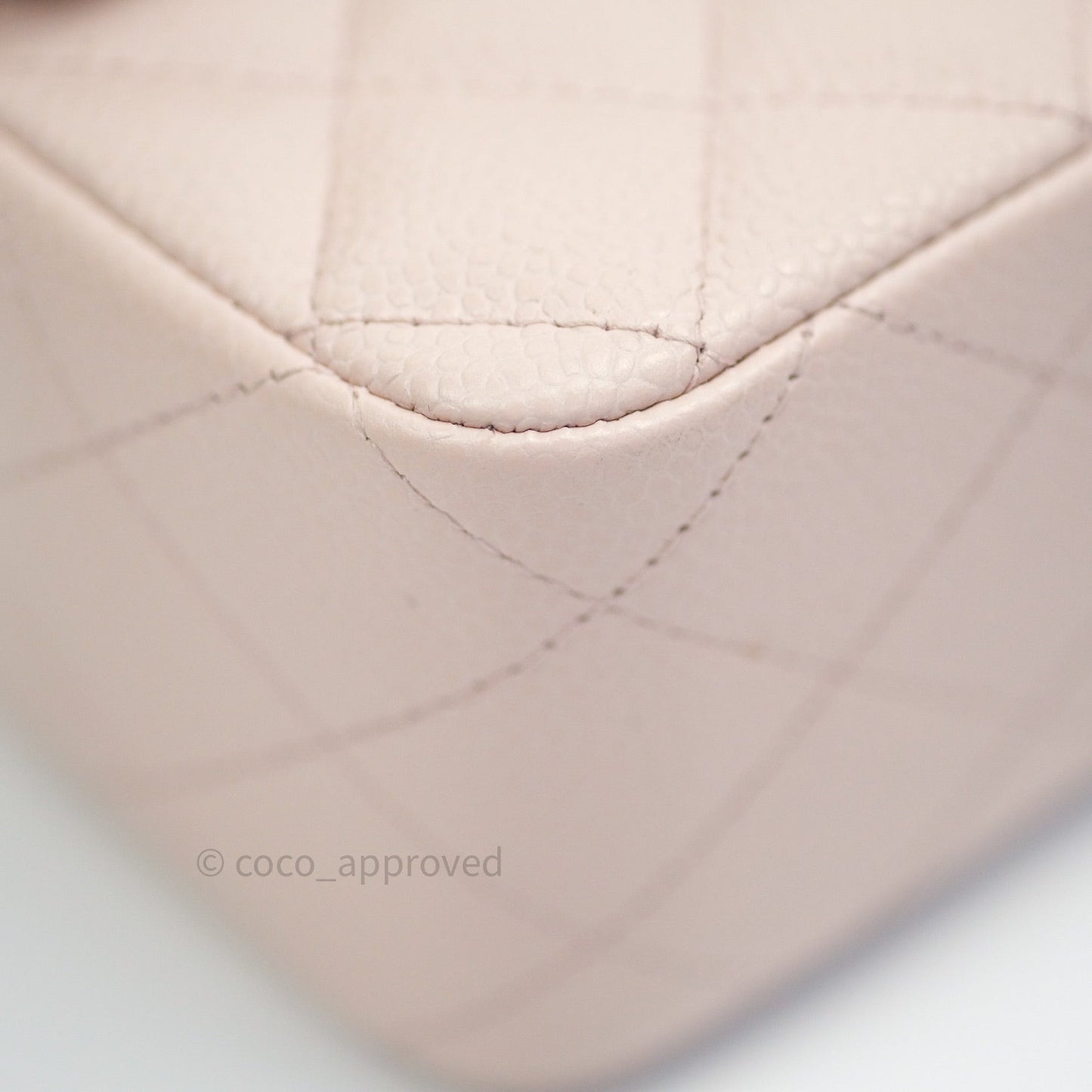 Chanel Quilted Mini Rectangular Sakura Pink Caviar Ruthenium Hardware