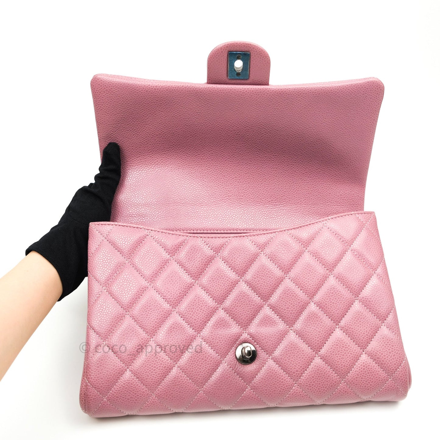 Chanel Quilted Clutch with Chain Pink Mauve Ruthenium Hardware