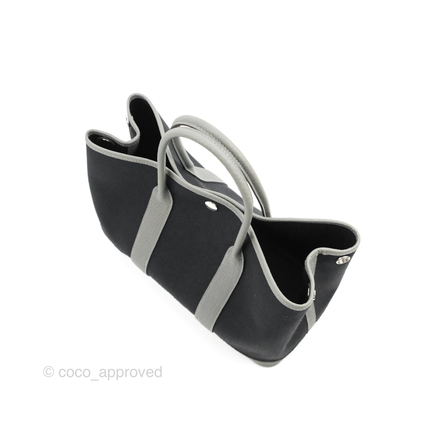 Hermès Garden Party 30 Canvas Black 89/Gris Meyer 0L