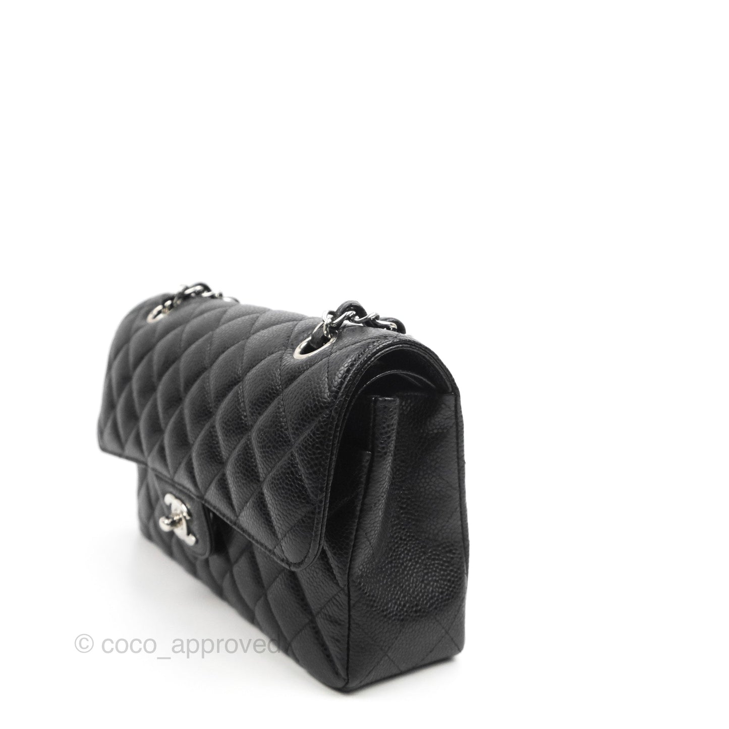 Chanel Small Classic Flap Quilted Black Caviar Silver Hardware