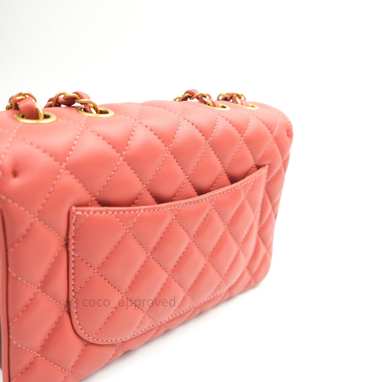 Chanel Coco Vintage Flap Bag Peachy Beige Lambskin Gold Hardware 18C